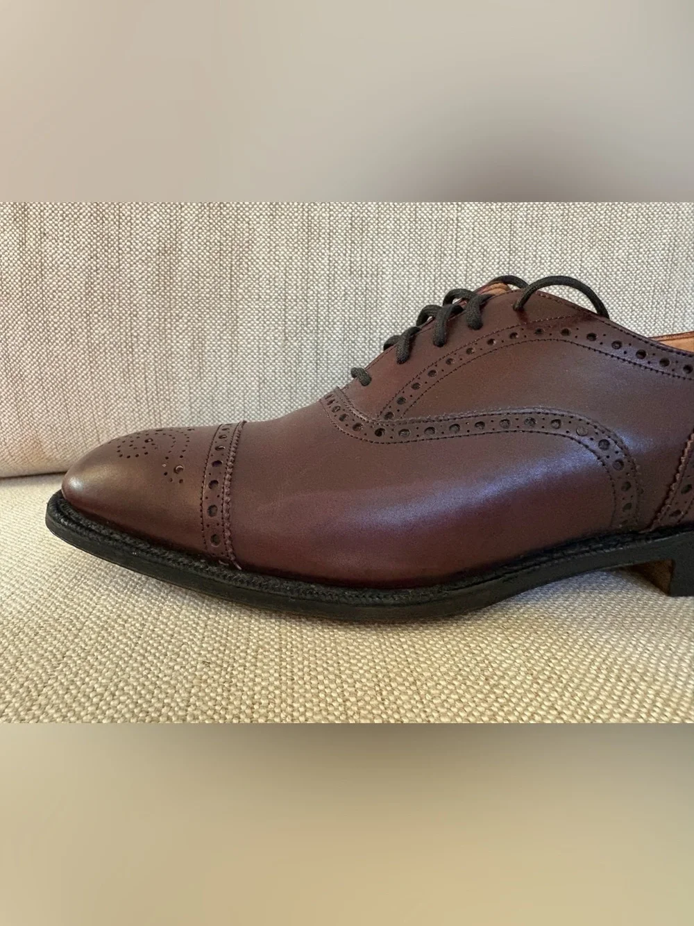 Church's Custom Made Diplomat Burgundy Brown Cap Toe Oxford Dress Shoe US 8.5D
